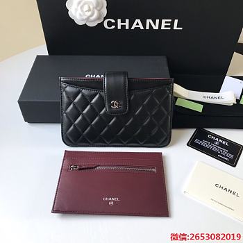 Chanel Card Holder Black Size 18.5 × 11.5 x 1 cm