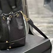 YSL Emmanuelle Small Bucket Bag in Quilted Lambskin Black Size 14.5 x 20 x 12 cm - 6