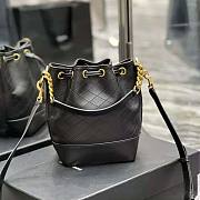 YSL Emmanuelle Small Bucket Bag in Quilted Lambskin Black Size 14.5 x 20 x 12 cm - 5
