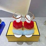 Fendi First Light Blue Mink High-Heeled Sandals-Red 9.5 cm - 1