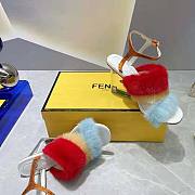Fendi First Light Blue Mink High-Heeled Sandals-Red 9.5 cm - 6
