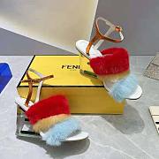 Fendi First Light Blue Mink High-Heeled Sandals-Red 9.5 cm - 5