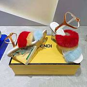 Fendi First Light Blue Mink High-Heeled Sandals-Red 9.5 cm - 3