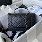 Chanel CC Flap Bag With top Handle Calfskin Black Size 25 x 15 x 8 cm - 5