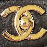 Chanel CC Flap Bag With top Handle Calfskin Black Size 25 x 15 x 8 cm - 2