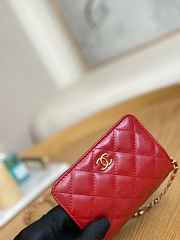 Chanel Clutch With Chain Lambskin Red Size 9.5 × 12.5 × 3.5 cm - 5