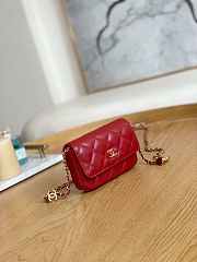 Chanel Clutch With Chain Lambskin Red Size 9.5 × 12.5 × 3.5 cm - 3