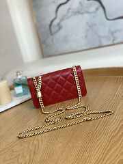Chanel Flap Phone Holder With Chain Red Lambskin Size 10 × 17.2 × 3.3 cm - 5
