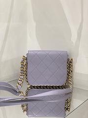 Chanel Flap Chain Bag iN Purple Size 20 × 18 × 3 cm - 4