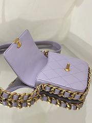 Chanel Flap Chain Bag iN Purple Size 20 × 18 × 3 cm - 2