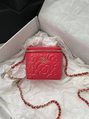 Chanel Camellia Box Red Size 10 × 9 × 7.5 cm