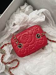 Chanel Camellia Box Red Size 10 × 9 × 7.5 cm - 2