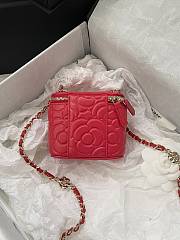 Chanel Camellia Box Red Size 10 × 9 × 7.5 cm - 3
