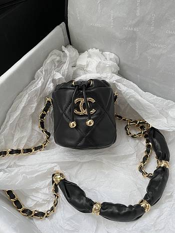 Chanel Mini Bucket Bag Black Size 19 × 9 cm
