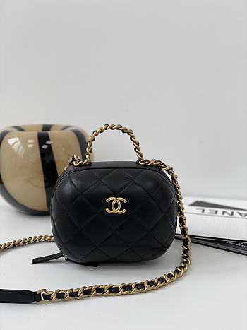 Chanel Small Round Box Black Size 18 x 15 x 10.5 cm