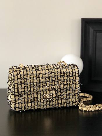 Chanel Woven Wool CF Size 20 × 10 × 7 cm
