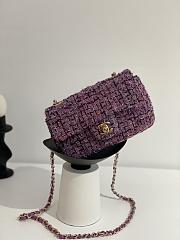 Chanel Woven Wool CF Purple Size 20 × 10 × 7 cm - 1