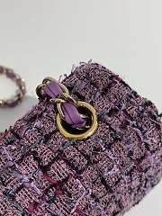 Chanel Woven Wool CF Purple Size 20 × 10 × 7 cm - 5