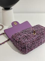 Chanel Woven Wool CF Purple Size 20 × 10 × 7 cm - 3