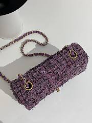 Chanel Woven Wool CF Purple Size 20 × 10 × 7 cm - 4