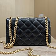 Chanel Flap Bag Lambskin Black Size 22 x 14 x 8 cm - 5