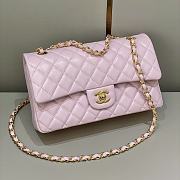 Chanel Flap Bag Lambskin Light Pink Gold Buckle Size 25 cm - 4