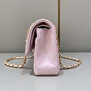 Chanel Flap Bag Lambskin Light Pink Gold Buckle Size 25 cm - 3