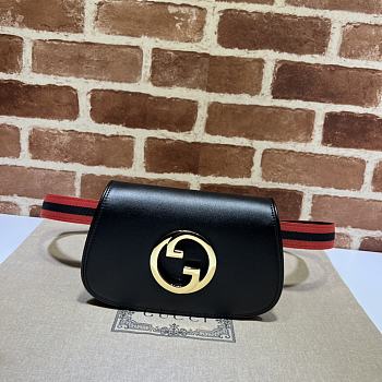  Gucci Blondie Belt Bag In Black Leather Size 21.5 x 13 x 4.5 cm