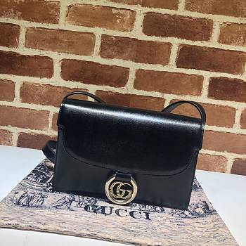 Gucci GG Ring Shoulder Bag Black Size 24 × 16 × 6 cm