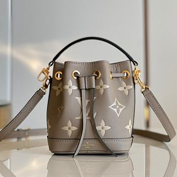 Louis Vuitton LV Nano Noé Bucket Handbag Gray Size 13 x 16 x 10 cm