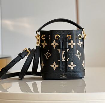 Louis Vuitton LV Nano Noé Bucket Handbag Black Size 13 x 16 x 10 cm