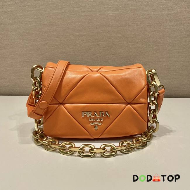 Prada System Nappa Patchwork Shoulder Bag Orange Size 21 x 15 x 6.5 cm - 1