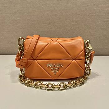 Prada System Nappa Patchwork Shoulder Bag Orange Size 21 x 15 x 6.5 cm