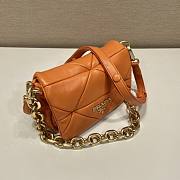 Prada System Nappa Patchwork Shoulder Bag Orange Size 21 x 15 x 6.5 cm - 3