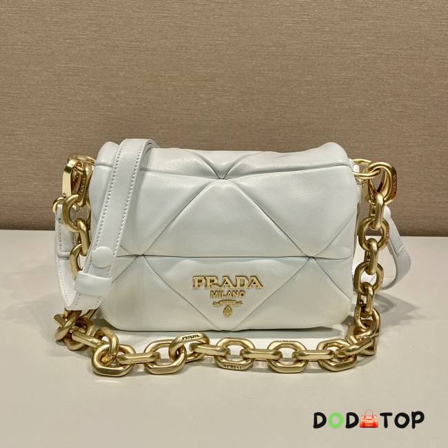 Prada System Nappa Patchwork Shoulder Bag White Size 21 x 15 x 6.5 cm - 1