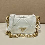 Prada System Nappa Patchwork Shoulder Bag White Size 21 x 15 x 6.5 cm - 1