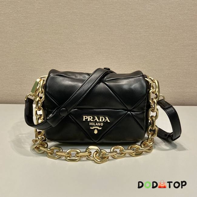 Prada System Nappa Patchwork Shoulder Bag Black Size 21 x 15 x 6.5 cm - 1