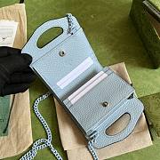 Gucci GG Marmont Top Handle Card Case Wallet Blue Size 11.5 x 12.5 x 2.5 cm - 2