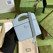 Gucci GG Marmont Top Handle Card Case Wallet Blue Size 11.5 x 12.5 x 2.5 cm - 1