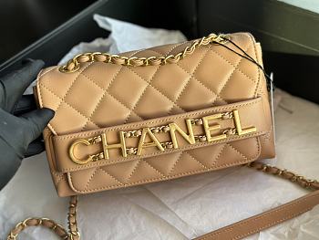 Chanel Vintage Classic Medium Beige Bag Size 15 x 21 x 8 cm