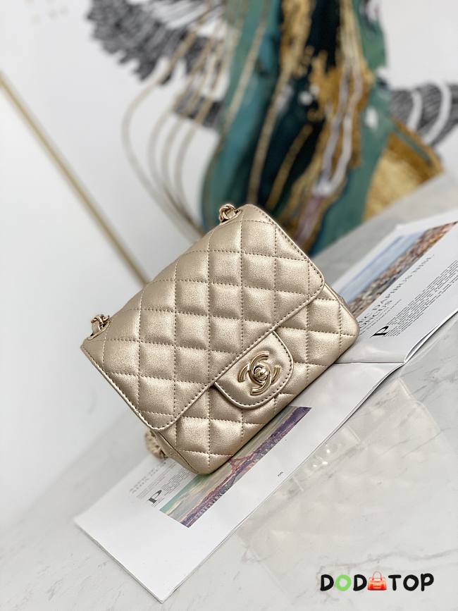 Chanel CF Chain Flap Bag Classic Pearl Golden 01 Size 17 cm - 1