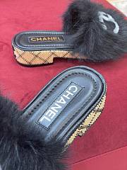 Chanel wool slippers Black/White - 6