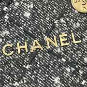  Chanel 22 Handbag Gold-Tone Metal Canvas AS3260 Gray and White Size 34.5 × 37 × 8 cm - 2