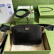  Gucci Python Shoulder Bag With Double G In Emerald Black Size 23.5 x 16 x 4.5 cm - 1