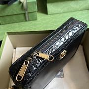 Gucci Python Shoulder Bag With Double G In Emerald Black Size 23.5 x 16 x 4.5 cm - 5