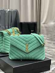 YSL Saint Laurent Loulou Medium Bag Y-Quilted Leather Green Size 32 x 27 x 11 cm  - 1