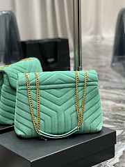 YSL Saint Laurent Loulou Medium Bag Y-Quilted Leather Green Size 32 x 27 x 11 cm  - 6
