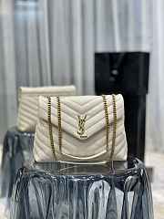 YSL Saint Laurent Loulou Medium Bag Y-Quilted Leather White Size 32 x 27 x 11 cm - 1