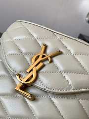 YSL June Box Bag In Quilted Patent Leather White Size 19 x 15 x 8 cm - 2