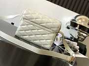 YSL June Box Bag In Quilted Patent Leather White Size 19 x 15 x 8 cm - 4